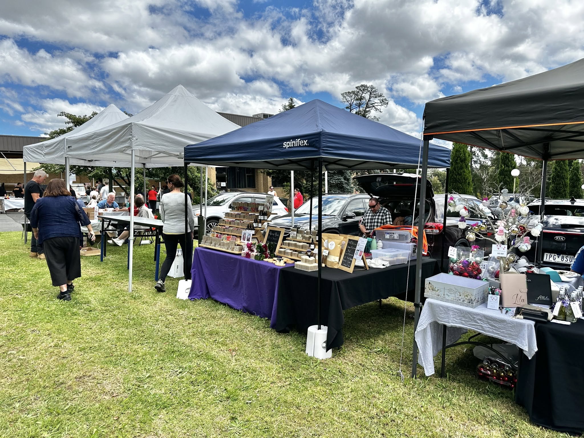 Grounds set up for a farmers market